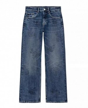 ДЖИНСЫ TRF WIDE-LEG СО СРЕДНЕЙ ПОСАДКОЙ И ЗАВЯЗКАМИ, арт. 8197013, синий