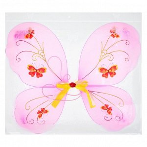 Карнавальные крылья «Бабочка» с бантиком, для детей, цвет розовый