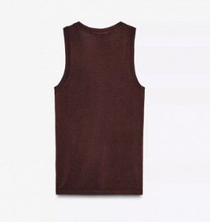 БАЗОВЫЙ ОДНОТОННЫЙ ТРИКОТАЖНЫЙ ТОП, арт. 3471107, коричневый