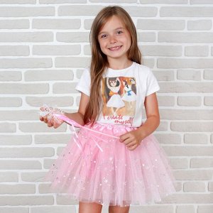 Карнавальный набор «Фея», 2 предмета: жезл, юбка, 3-5 лет, цвет розовый