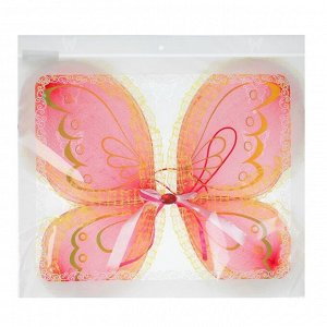 Карнавальные крылья «Бабочка» с узорами, для детей, цвет красный