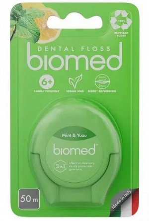 Зубная нить BioMed DentalFloss Мята и юдзу, 50 м
