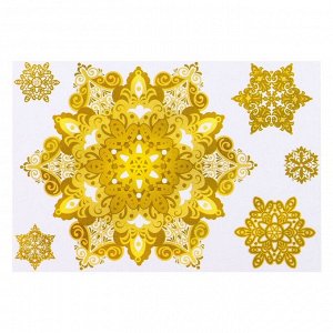 Набор наклеек "Снежинки" золотая голографическая фольга, 16,7 х 24,6 см