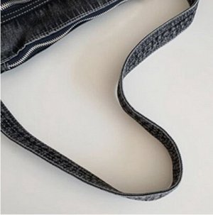 Новая Маленькая квадратная джинсовая сумка с карманами, черная, 29*8*19см