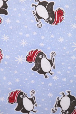 Пижама детская теплая, модель 316, трикотаж (Веселые пингвины)