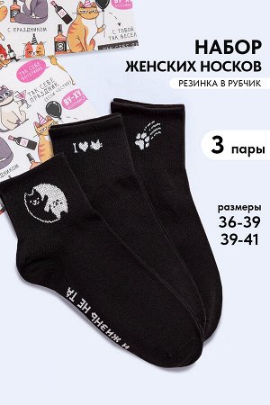 Носки Люблю котиков женские 3 пары