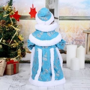 Снегурочка "Голубая шубка"40 см, с посошком