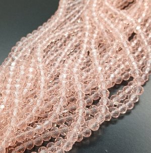 Хрустальные бусины рондель 6 мм, цвета пыльной розы. Цена за 50 шт.