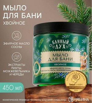 Мыло для бани «Хвойное», 450 мл, с экстрактом пихты, можжевельника и череды, БАННЫЙ ДУХ