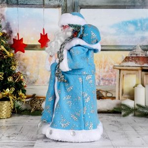 Дед Мороз "В синей шубке с подарками" двигается, 43 см