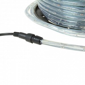 LED шнур 11 мм, круглый, 100 м, фиксинг, 2W-LED/м-24-220V, в компл. набор д/подкл, БЕЛЫЙ