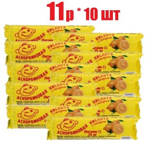 ВнешТорг Фарма Аскорбиновая к-та с сах. со вкус. лимона таб. 25мг №10 (скрутка ) БАД (отпуск 10шт)	Аскопром ООО