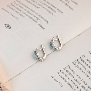 Серебряные серьги с топазами