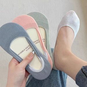 Носки короткие, однотонные, следки, 2 пары
