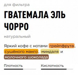 Tasty Coffee Гватемала Эль Чорро,
