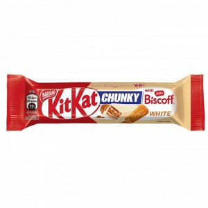 Вафельный батончик в белом шоколаде с печеньем Kit Kat Lotus Кит Кат Чанки Лотус Бискоф Вайт 42 гр