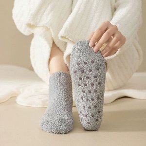 Носки женские, короткие, теплые, махровые, 3 пары
