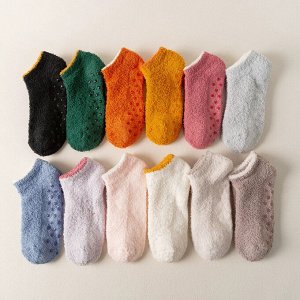 Носки женские, короткие, теплые, махровые, 3 пары