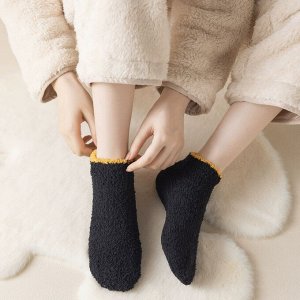 Носки женские, короткие, теплые, махровые, 3 пары