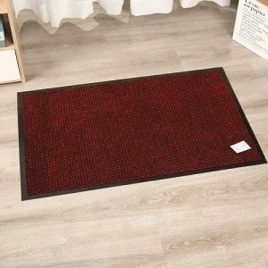 Коврик придверный входной грязезащитный на резиновой основе 80 x 120 см (цвет красный, рисунок в ассортименте)