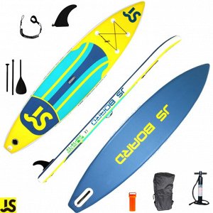 Надувная доска для SUP (САП) серфинга JS 335*81*15 JS СИНЯЯ/ЖЕЛТАЯ(1 плавник, )