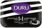 Мыло туалетное DURU 1+1 Увлажняющий крем&amp;Активированный уголь. 80гр. Глубокое очищение крем-мыло