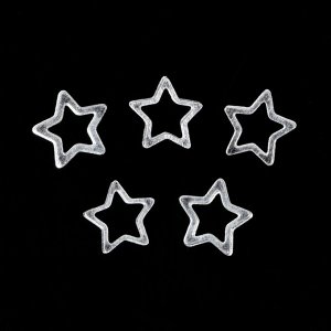 Декоративные элементы «Звезды», 0,3 - 0,3 см, 100 шт, цвет серебристый