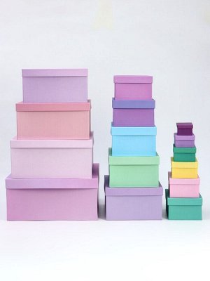 Набор прямоугольных коробок 15в1 «Лаванда» 47.5x36x17.5 - 13x8x4.5 см