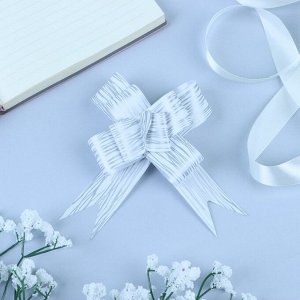 Подарочный Бант - бабочка №3 «Линии», белый, для упаковки подарков