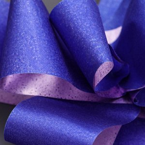 Подарочный Бант - бабочка, Металлизированный с глиттером №4.5, синий, для упаковки подарков