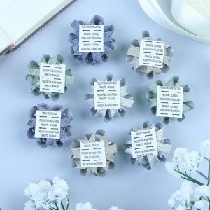 Подарочный Бант - звезда №3.5, фасовка 8 шт., с блестками, для упаковки подарков, МИКС