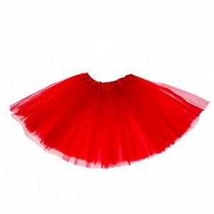Карнавальная юбка трёхслойная 4-6 лет, цвет красный