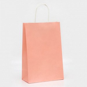 Пакет крафт «Радуга», нежно - розовый, 22x13x32 см, 80 г/м², 1 шт.