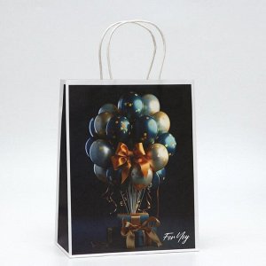 Пакет подарочный крафтовый «Подарок» 27x22x11 см, 120 г/м²