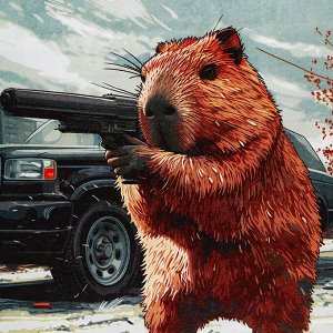 Пакет подарочный бумажный, «Капибратва», 24x10.5x32 см
