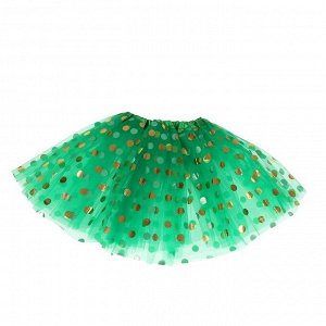 Карнавальная юбка «Горох», 3-х слойная, 4-6 лет, цвет зелёный