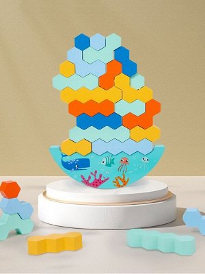 Деревянная игрушка балансир «Водный мир», 15.5x22x4 см