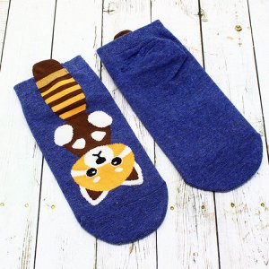 Короткие носки "Котята с хвостом" Синие