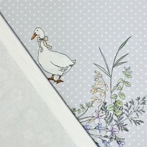 Скатерть "Гуси Легард" 160x220 см, Серый, 100% Хлопок, Твил с Пропиткой, 1 шт.
