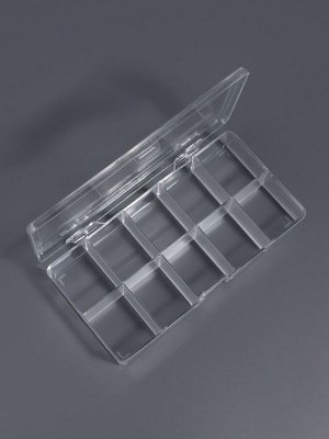 Органайзер для хранения мелочей, 10 ячеек, 17x9.5x3 см, прозрачный