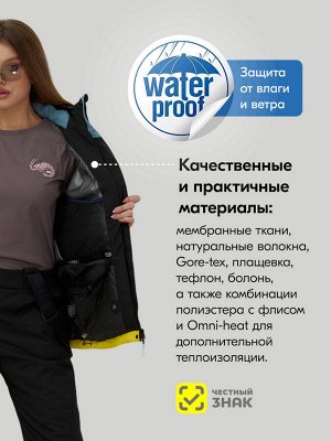 Горнолыжный костюм женский зимний желтого цвета 0027J