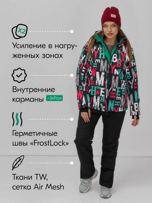 Горнолыжный костюм женский зимний черного цвета 002_1Ch