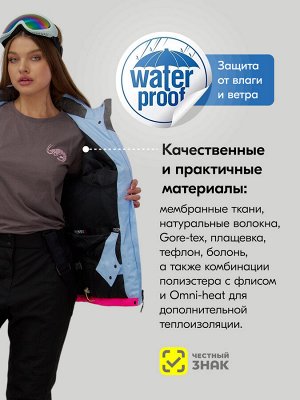 Горнолыжный костюм женский зимний фиолетового цвета 016F