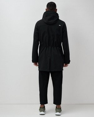 Парка спортивная мужская с капюшоном softshell черного цвета 9565Ch