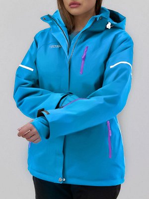 MTFORCE Горнолыжная куртка женская зимняя голубого цвета 01_1Gl