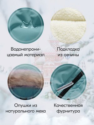Куртка парка зимняя детская подростковая для девочки с капюшоном и мехом зеленого цвета 9444Z