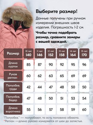 Куртка парка зимняя подростковая для девочки с капюшоном и мехом розового цвета 9446R