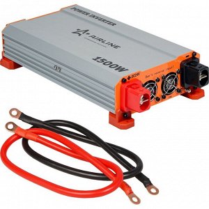Инвертор напряжения Airline, 24В(DC)→220В(AC), 50Гц, 1500Вт, (+2xUSB 5В), арт. API-1500-10