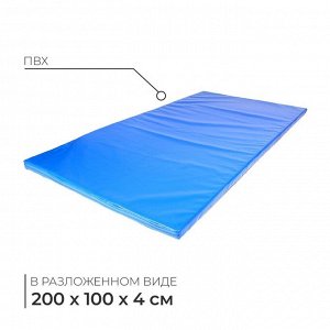 Мат, 200х100х4 см, цвет синий