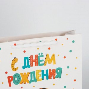 Пакет ламинированный «Динозавр: С днём рождения», M 26 х 30 х 9 см